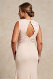 Apricot Plus Size Chiffon Long Mother of the Bride Dress with Ruffles